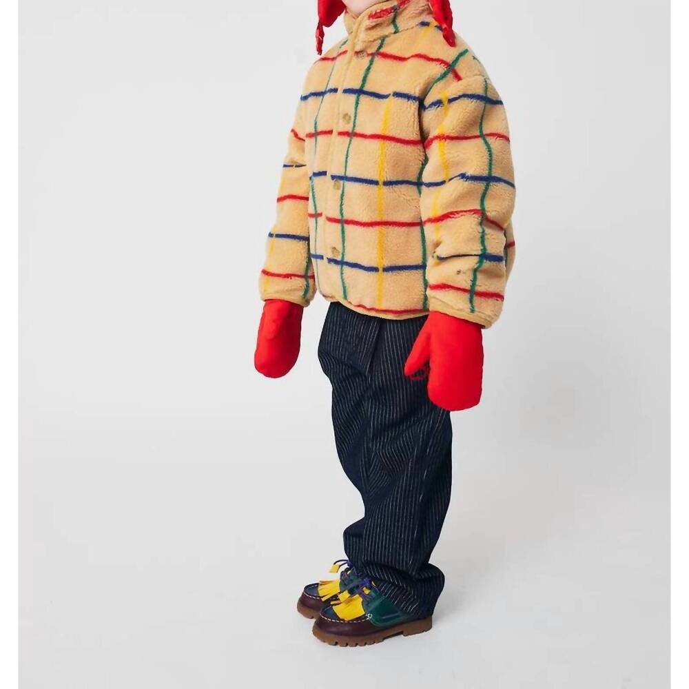 NEW BOBO CHOSES color stripes sheepskin jacket in beige - Picture 3 of 6